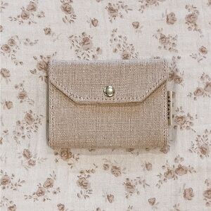 New Sezane Canvas Wallet/Card Holder with Snap Closure